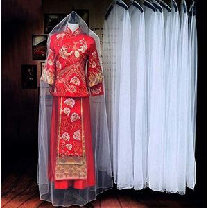 Garment Tassen voor lange jurk, 4 Pack Bridal Wedding Gown Dust Cover Ademende Wardrobe Opknoping Storage Bag for Women,White,180cm
