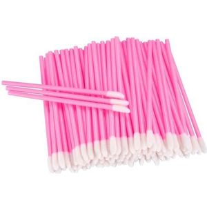 VIVIIHOO 100 stuks wegwerp lippenpenseel, lippenstift, make-upkwast, wenkbrauwpenseel, beauty tool kit (roze rood)