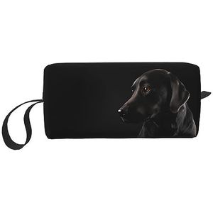 Zwarte Labrador Make-up Tas Draagbare Cosmetische Tas Rits Kleine Pouch Handtas Reizen Toilettas Organizer Opbergtas Voor Vrouwen, Wit, Eén maat