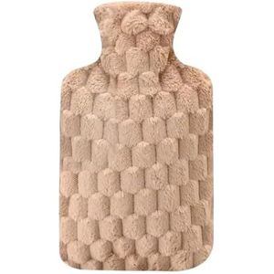 1000 ml warmwaterflessen zak watervulling voor vrouwelijke warme buik handen en voeten houden hand warm (bruin)