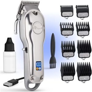 Fagaci Professionele tondeuse met extreem fijne knippen, draadloze tondeuse voor dames en heren, kappersschaar voor salon en thuisgebruik