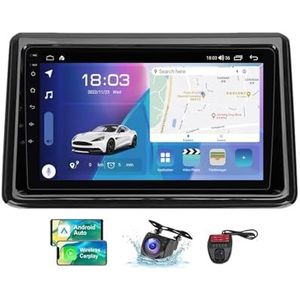 Android 13 Autoradio 2 DIN Compatibel met Toyota Noah Voxy R80 2014-2021 9 Inch Touchscreen Carplay Android Auto met Bluetooth/FM RDS/Bediening op het stuur/Achteruitrijcamera(NF-7)