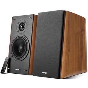EDIFIER R2000DB 2.0 Bluetooth-luidsprekerset met IR-afstandsbediening en optische ingang, 120 W, warm eiken