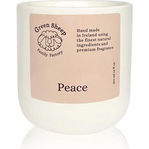 Groene schapen dubbele houten lont geurkaarsen, handgegoten kokoswas, handgetrimde houten lont, premium geurolie, witte keramische pot, ideale kaars voor mannen en vrouwen (Peace, 350 ml)