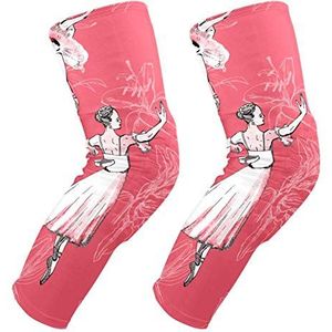 EZIOLY Ballerina's Ballet Meisjes Roze Achtergrond Kniebeschermers, Basketbal Voetbal Volleybal Honingraat Been Sleeve Kneepad Protector Gecapitonneerde ondersteuning Knie Brace voor Mannen Vrouwen