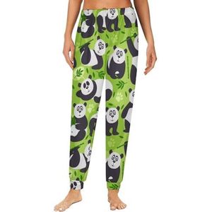Schattige panda beer dames pyjama lounge broek elastische tailleband nachtkleding broek print