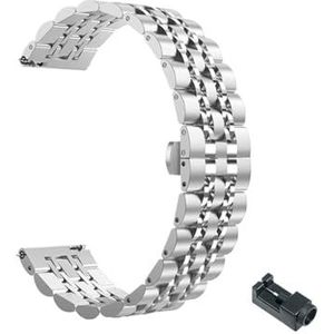 Metalen roestvrijstalen klassieke polsband geschikt for Huawei Watch GT 2 4 6 mm 42 mm band armband horlogeband geschikt for EER Magische polsband (Color : Silver, Size : For MagicWatch2 46mm)