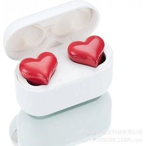 Liefdesoortelefoons, hartvormige oortelefoons, schattige draadloze meisjesoortelefoons (Kleur : Red)