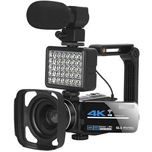 Videocamera Camcorder Video camera 4K camcorder met lenskap ondersteuning Zoom live digitale vlogging camcorder nacht visie wifi camerafotografie Multifunctionele vlogcamera(No SD Card)