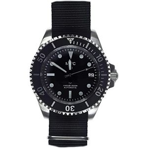 MWC 1982 automatisch patroon staal zwart grijs datumweergave stof NATO militaire duikers horloge heren, Armband