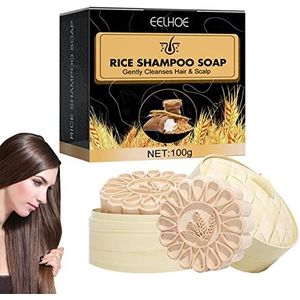 Shampoo Bars voor Haar | Natural Solid Shampoo Bar met Rijst en Natuurlijke Ingrediënten,Oil Control Shampoo Zeep voor haargroei, verzorging van droog en beschadigd haar Delr