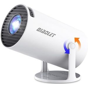 2025 Mini-beamer, 4K 1080P ondersteund, Android 13.0 mini-projector met WiFi6 Bluetooth 5.2, 12.000 liter, 180 graden draaibaar, automatische trapeziumcorrectie en 130 inch scherm, videoprojector voor
