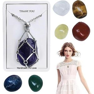 Odavom Kristallen hanger - natuurlijke sieraden cadeau voor dames heren 7 stuks - steen- en kristallen halskettingen voor het maken van unieke en mooie geschenken voor vrouwen, 1, 1