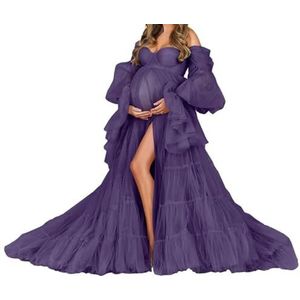 WSEYU Tule zwangerschapsjurk voor fotoshoot zwangerschapsjurken voor babyborrel, zwangerschapsjurk voor vrouwen, Regentschap, 32