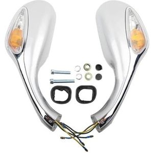 Achteruitkijkspiegels aan de zijkant 1 Paar Universele Reflector Spiegels Motorfiets Achteruitkijkspiegels Met Richtingaanwijzers Sequentiële Licht Voor GY6 125 Achteruitkijkspiegel(Bright White)