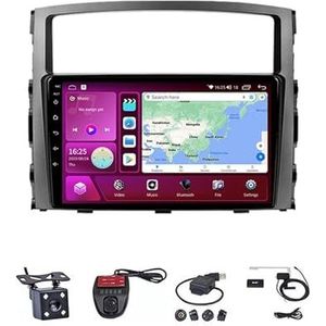 Android Double Din Car Stereo 9 Inch Touchscreen Autoradio Autotoebehoren Multimedia Stuurwielbediening met Navigatie Plug And Play Voor Mitsubishi Pajero 4 V80 V90 2006-2014(M150S WIFI 2G+32G)