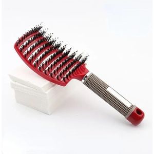 1 stks Haarborstel Vrouwen Haar Borstel Massage CombScalp Krullend Kammen Borstels Kappers Gereedschap (Maat: Rood)