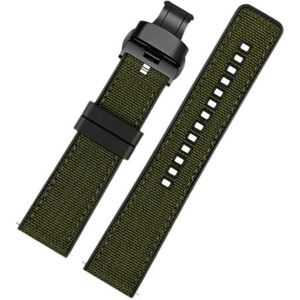LUGEMA Nylon Canvas Rubber Horlogeband Heren Siliconen Bodem Waterdichte Vlindergesp Polsband Armband Accessoires 20mm 22mm 24mm (Color : Army green 04, Size : 20mm)