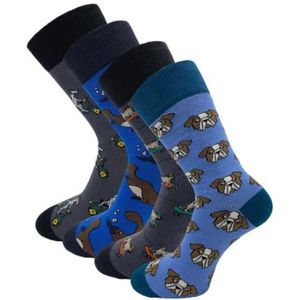 4 paar SQOTTON - Naadloze sokken - Funky Animals (DE/NL/SE/PL, Numeriek, 41, 46, Regular, Regular, Multicolor)
