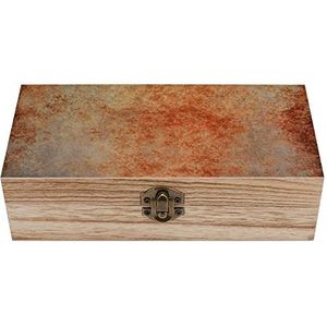 Abstracte Bruine Roest Kleur Houten Doos met Deksel Opbergdozen Organiseren Sieraden Doos Decoratieve Dozen voor Vrouwen Mannen