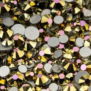 SS6-SS20 Mixformaat glazen strass kristal flatback glittersteen nail art accessoires DIY decoratie-metallic roze goud-mixformaat (20 g)