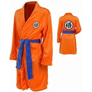 Anime badjas Dragon z Anime Pyjama Mens Cosplay Kostuum Pluche Hooded met Riemen van Volwassenen Oranje, Oranje, M