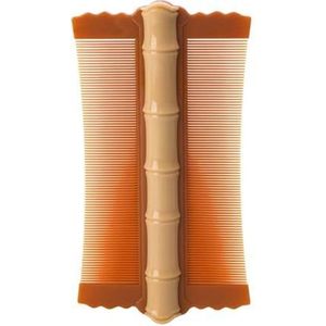 Shixiaodan Dubbelzijdige kam antistatische fijne tandspeld haarkam met handvat super dichte tandafvoer roos haarkam haarstylinggereedschap accessoires (geel)