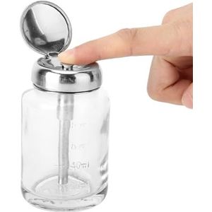 Tissting Pomp Dispenser, Professionele Kunst Glas Nail Art Remover Dispenser, 80ml Transparante Container voor Thuis en Reizen