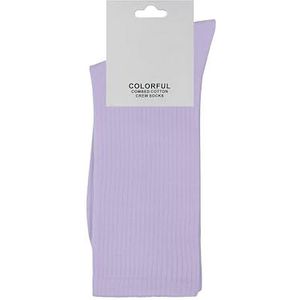 ZSUN Uniseks sokken heren en dames meerkleurig katoenen sokken maat 38-42 code 15558, Lila, 38-42