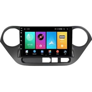 Dubbele DIN Android 14 autoradio voor Hyundai Grand i10 2013-2018 10 Duim QLED Touch screen-met Draadloze Carplay Android Auto GPS navigatie 4G WiFi Stuurwielbediening achteruitrijcamera(P2 WIFI 4-Cor