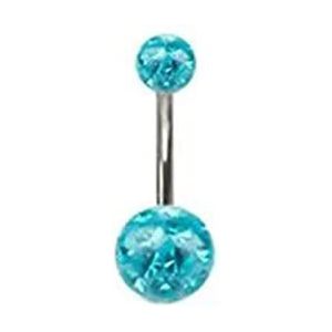 1 pk G23 Titanium navel ringen 14g zirkoon steen gebogen barbells extern schroefdraad navel piercing body sieraden for vrouwen (Color : 1.6x6x5x8mm, Size : Style 6)