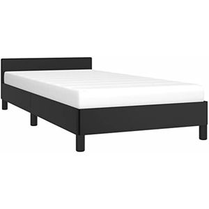 vidaXL Bedframe met hoofdbord kunstleer zwart 100x200 cm