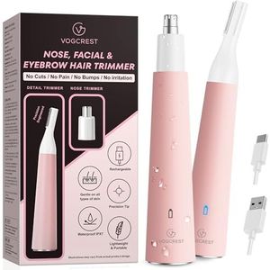 VG VOGCREST Neushaartrimmer voor vrouwen, draagbaar, waterdicht, oplaadbaar, 2-in-1 trimmer, gemakkelijk te reinigen, geschikt voor de gevoelige huid