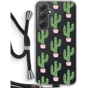 Case Company® - Samsung Galaxy A54 hoesje met Koord - Cactus Lover - Telefoonhoesje met Zwart Koord - Bescherming aan alle Kanten en Over de Schermrand