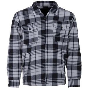 Henry Terre Houthakkersjas voor heren, overhemd, werkjas, flanellen jas, thermojas, geruit gevoerd, antraciet, M