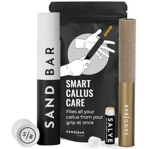 SandBar Eeltverwijderaar, vijl voor handen, duurzaam aluminium gereedschap eeltscheerapparaat, handpalm en hiel dode huidverwijdering, inclusief voedende zalf, ideaal voor atleten, klimmers en