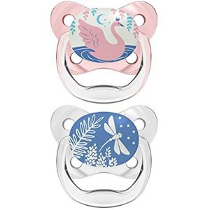 Dr. Brown's Prevent T1 Siliconen fopspeen voor 's nachts, 0-6 maanden, roze, 2 stuks