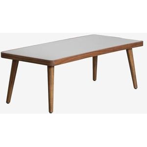 SKLUM Marilia salontafel van cement en acaciahout Grijs 110 x 50 cm