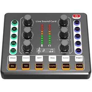 Geluidsmixconsole Audio-interface met DJ Mixer Live geluidskaarteffecten en stemwisselaar, perfect for live streaming/podcasting/gaming Stream miljoenen nummers