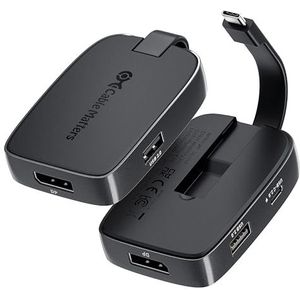 Cable Matters 4K @240Hz USB C Hub DisplayPort 1.4 met 100W opladen, ondersteuning 8K @60Hz, HDR (opvouwbare USB C naar DisplayPort Hub) Compatibel met Thunderbolt 4, MacBook Pro, XPS, iPad Pro, iPhone