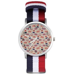 Vintage Landon Britse Vlag Casual Heren Horloges Voor Vrouwen Mode Grafische Horloge Outdoor Werk Gym Gift
