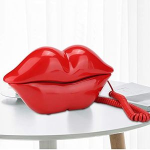 Nieuwigheid Lip Telefoon Voor Thuis - Rode Mond Bedraad Sexy Lip Vormige Echte Draad Voor Hotel Kantoor Decoratie (Rood)