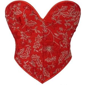 Corsettops for dames - Shapewear Overbust Lingerie Renaissance Design for dagelijks gebruik of speciale gelegenheden(Red 023,XL)