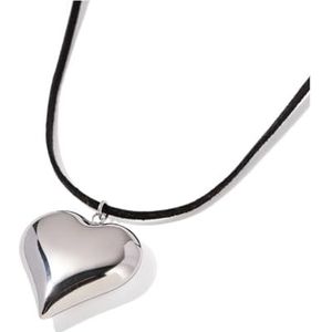 Gladde roestvrijstalen harthanger Goudkleurig staal Damesketting sieraden (Style : JDN2309001-S)