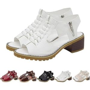 SIAMZYWV Libiyi Sandalen, zomerse ultra-comfortabele sleehak, Libiyi comfortabele orthopedische sandalen voor dames, Libiyi schoenen voor vrouwen, Wit, 41 EU