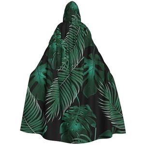 WURTON Banana Leaf Green Print Hooded Mantel Unisex Halloween Kerst Hooded Cape Cosplay Kostuum Voor Vrouwen Mannen
