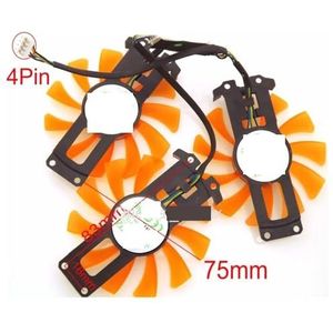 3pcs GA81S2U 12V 0.38A 40 * 40 * 40mm 4Pin For ZOTAC GTX 980-4GD5 AMP HA Graphics Card Cooler Cooling Fan(GA81S2U-Yellow-Pair)