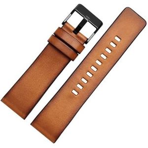 LQXHZ 24mm 26mm Lederen Armband Compatibel Met Diesel DZT2002 DZ7408 DZ4476 DZ4343 Horlogebandje Bruine Horlogeband Retro Horloges Band(001-Brown black,22mm)