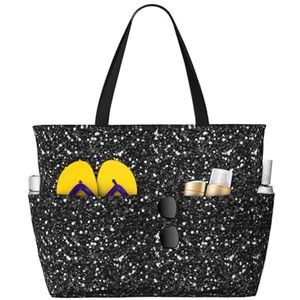 HCMuxisen Wit Zilver Grijs Glitter Diamond Glitter, Grote Strandtas Schoudertas Voor Vrouwen - Tote Bag Handtas Met Handgrepen, zoals afgebeeld, Eén maat