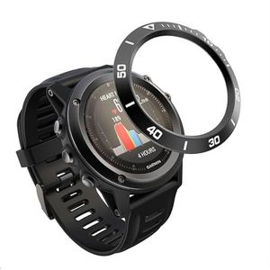 GIOPUEY Bezel Ring Compatibel met Garmin Fenix 5, Bezel Styling Ring Beschermhoes, Aluminiumlegering Metalen Beschermende Horlogering - A-zwart